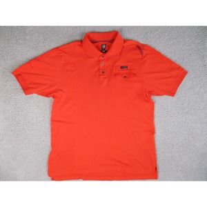CAVI Polo Shirt Men’s Large Orange‎ Short Sleeve Pocket Cotton